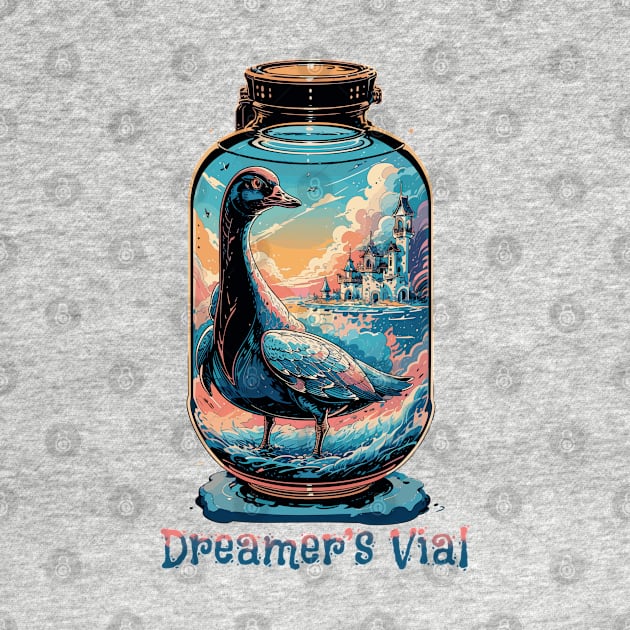 Goose in a Jar - Dreamer's Vial Colorful Fantasy Castle by KroomanL